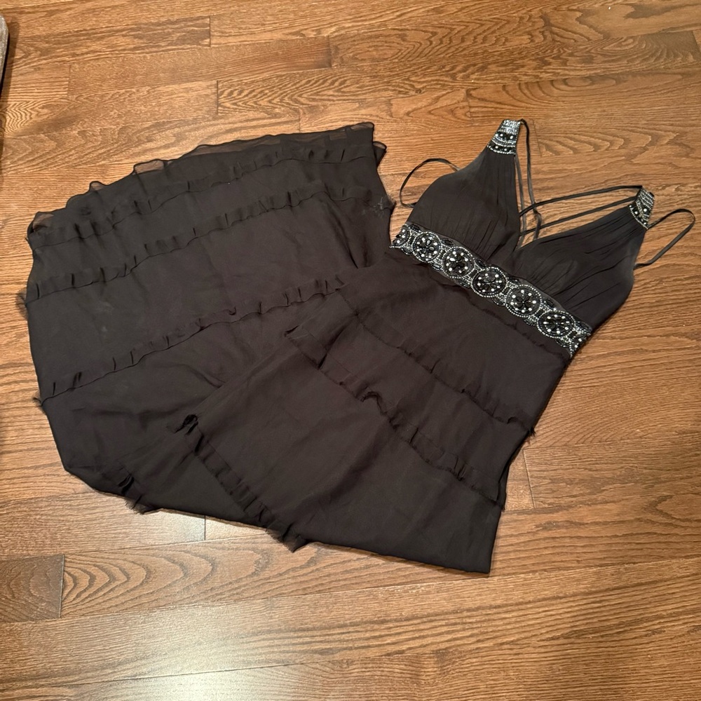 Laundry By Shelli Segal Black Sequin Embellished Cocktail Dress